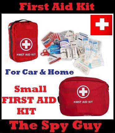 First Aid Small Kit Ideal for Cars and Home with Resuscitation Device Plasters Scissors and More