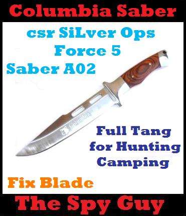 csr SiLver Ops Force 5 Saber A02 Sharp Steel great for Hunting Fix Blade FULL TANG