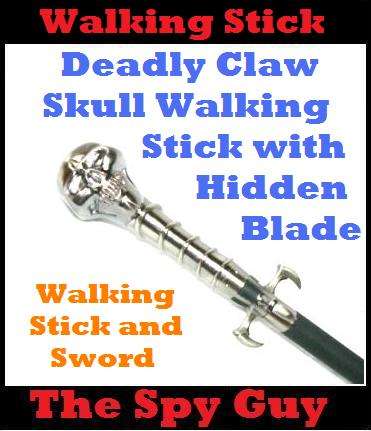 Deadly Claw Skull Walking Stick with Hidden Fix Steel Blade Sword Solid Durable Protector
