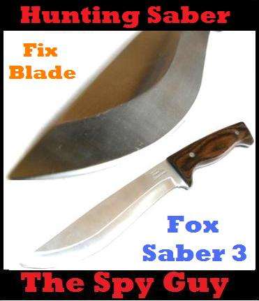 Fox Saber 3 Hunting Saber Dagger Fix Blade Full Tang Solid with Carry Canvas Pouch