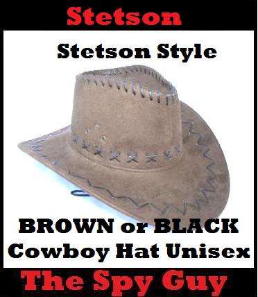 Stetson Style Dallas Look a like BROWN or BLACK Cowboy Hat Unisex Comes in Many Assorted Colours