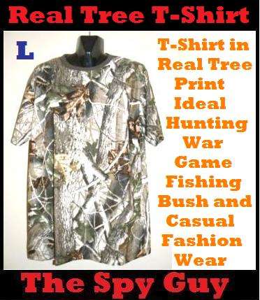 T-Shirt (L) in Real Tree Print Ideal Hunting, War Game Fishing Bush and Casual Fashion Wear