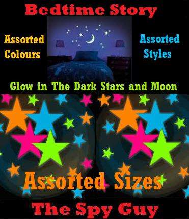 Bedtime Story Glow in The Dark Stars and Moon in Assorted Colours and sizes Soft Ambience Kidsroom