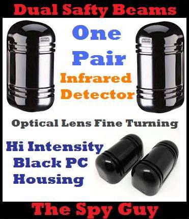 Dual Security Beams Pair Optical Lens Protection Around Property where Needed