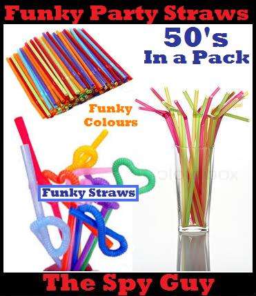 50 Party Straws Funky Colorful Straw with Extra Bend to Create Fun on all Party Drinks Birthday Fun