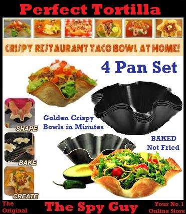 Perfect Tortilla Pan Set Baked Not Fried Golden Bowls in Minutes 4 Pan Set