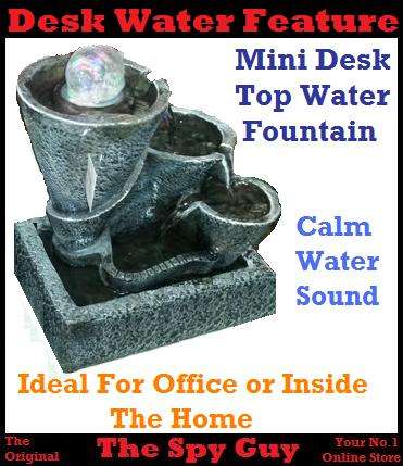 Water Glass Ball Flow Feature Mini Table Top Water Fountain with Pump for Home and Office