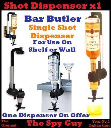 Bar Butler x1 Single Shot Dispenser for use on Shelf or Wall Alcohol Not Included for Pub Bars