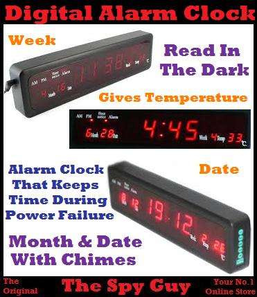 Digital Alarm Clock Bright Easy to Read at Night Saves Time in Power failures Week and Month