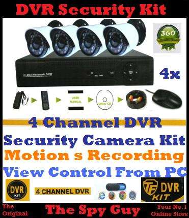 4 Channel DVR Security 4 Camera DVR Kit Protections for Home & Office CCTV System