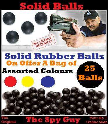 Solid Rubber Balls 25 Ball Pack of Solid balls for Paint Ball Guns to be used in Security