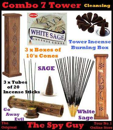 Combo 7 Tower Crafted Box x1 with 3x10 Boxes of Incense Cones & 3x20 Incense Sticks Assorted
