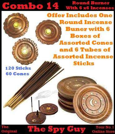 Combo 14 Crafted Flower Burner x1 With 6x20 Incense Stick Tubes & 6x10 Incense Cones