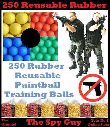 Reusable 250 x Rubber Paintball Training .68Cal Balls SAVE Just Wash & Reuse Solid Soft Rubber