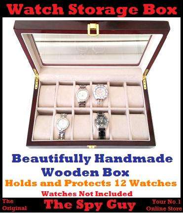 Watch Storage Box Wood Handmade Holds and Protects 12 Watches From Dust and Scratches