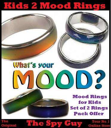 Kids 2 Mood Ring Pack Rings Changes Colour to Reveal Your Inner Emotions Cool Calm Lovable