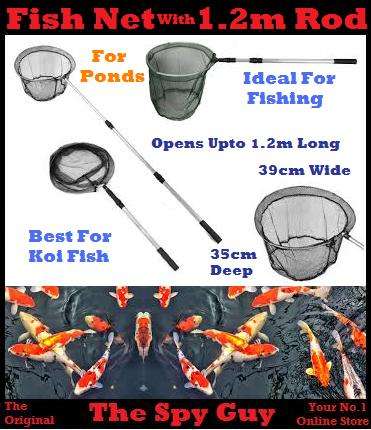 Fish Net Medium With Up To 1.2 Extension Rod Ideal for Fishing and Ponds Soft on Koi Fish