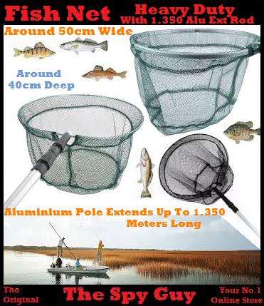 Fish Net Heavy Duty LARGE 50cm with 1.350m Extension Rod Ideal for Fishing and Ponds Fish
