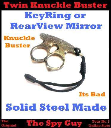 Twin Knuckle STEEL Buster Its Bad and Breaks Glass Too For Personal Punch Protection