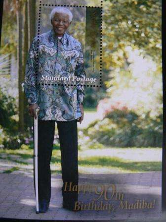 STAMP- 3x Nelson Mandela 90th Birthday Standard Postage