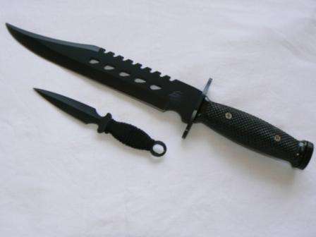 Falcon (BLACK) Hunting Knife with Throw Knife (Limited Edition)