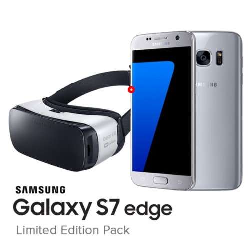 Samsung Galaxy S7 Edge, Silver Titanium + Samsung Gear VR | Pre-Loved, Local Stock, Warranty