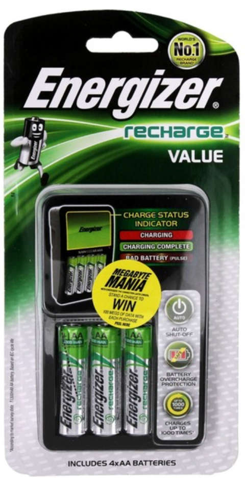 Energizer Charger + Battery Combo Pack (Includes 4x AA Rechargeable batteries) - Free Shipping