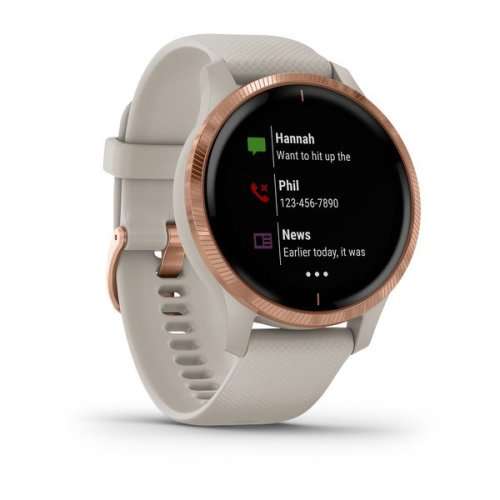 Garmin Venu - AMOLED GPS Smartwatch - Light Sand with Rose Gold Bezel (New)