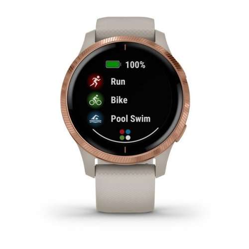 Garmin Venu - AMOLED GPS Smartwatch - Light Sand with Rose Gold Bezel (New)