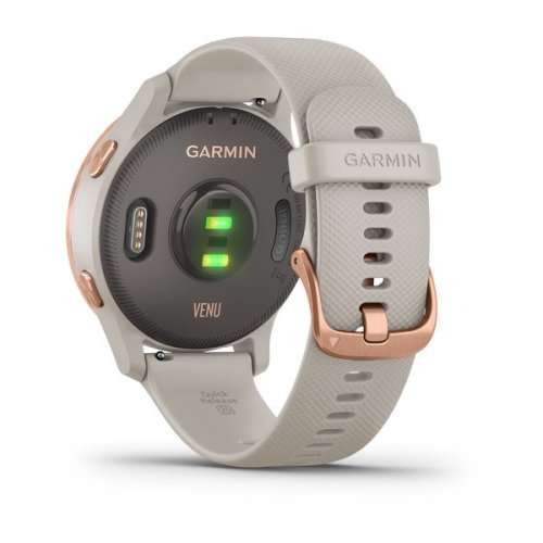 Garmin Venu - AMOLED GPS Smartwatch - Light Sand with Rose Gold Bezel (New)