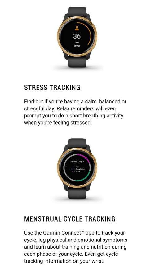 Garmin Venu - AMOLED GPS Smartwatch - Light Sand with Rose Gold Bezel (New)