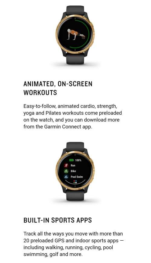 Garmin Venu - AMOLED GPS Smartwatch - Light Sand with Rose Gold Bezel (New)