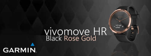 Garmin Vivomove HR - Premium Sport Watch - Black / Rose Gold