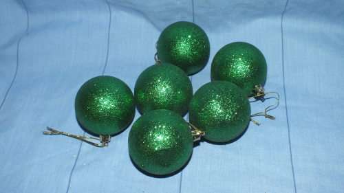 Christmas Tree Decorations - Baubles Set of 6 - Green