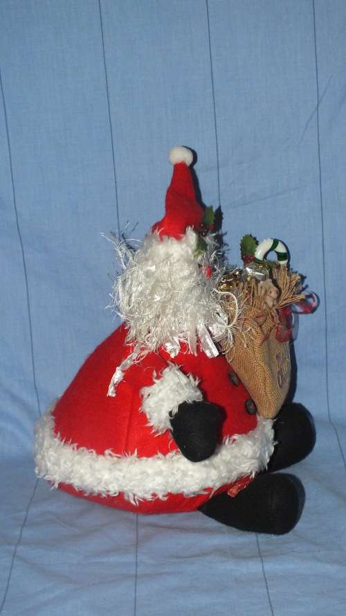 Christmas Decoration - Large Round Sitting Father Christmas - Great For Sitting On A Ledge