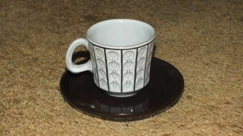 Ceramano - Vintage Ceramano Omega White Coffee Cups and Saucers - West Germany