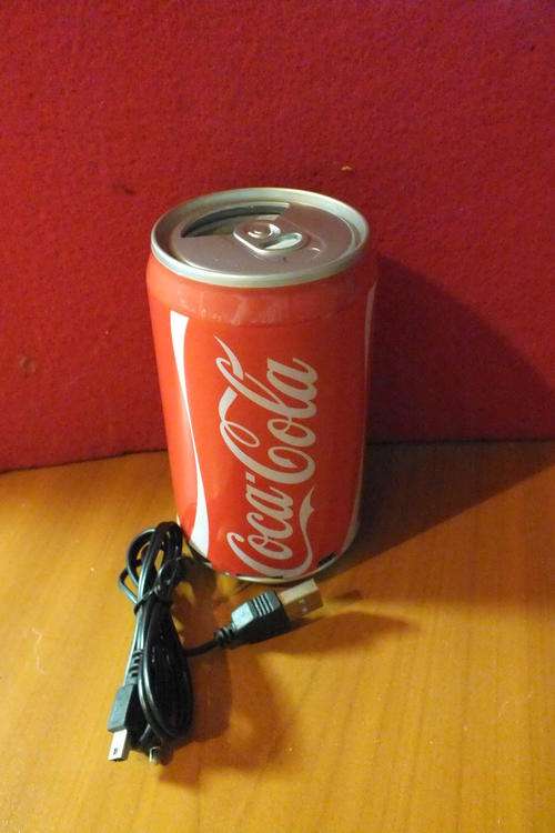 Coke can speaker. USB/Micro SD/TF Card/FM/IPhone, PC, Laptop & Smart Phone Din