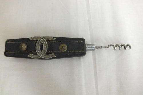 Wine Bottle Opener - Leather Handle with Horse Shoes