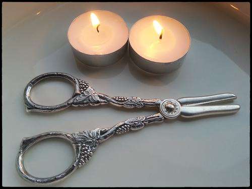 Antique 1950 Sterling Silver grape Scissors from Denmark Collectable