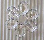 Acrylic Crystals, Large Flower (white) - 5 per pack