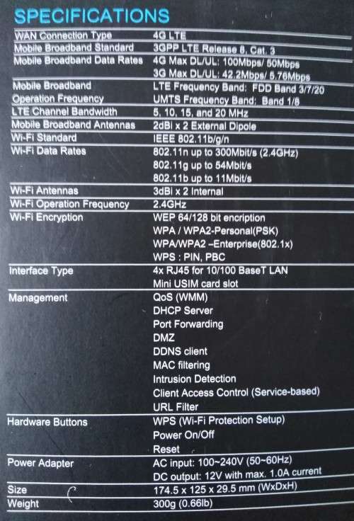ASUS 4G-N12 4G LTE Mobile Broadband Modem Router