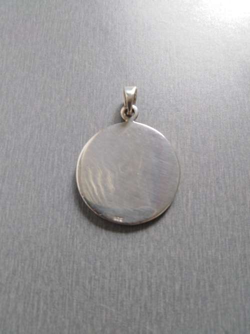 Large Hallmarked Saint Christopher Pendant 925 Sterling Silver - 26 mm Diameter