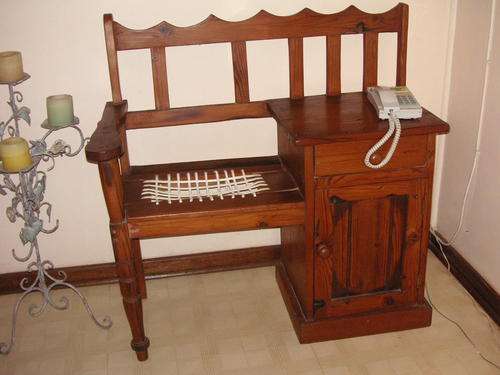 Reclaimed Oregon Pine Telephone Table