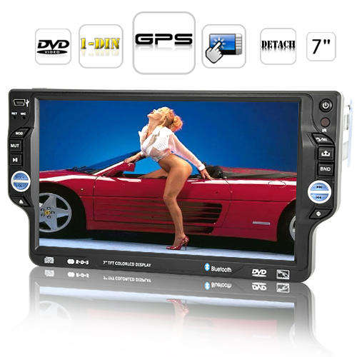 Piranha - 7 Inch Detachable Car DVD Player (1-DIN + GPS)