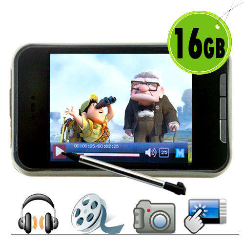 16GB MP4/MP3 Player with 2.7 inch LCD - Pocket-sized PMP