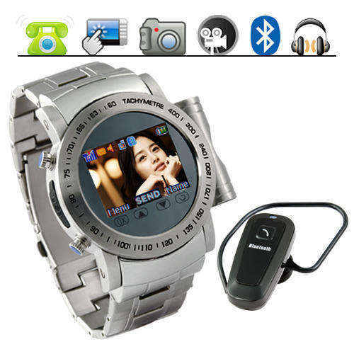 Gauntlet - Stainless Steel Quad Band Watchphone + MP4