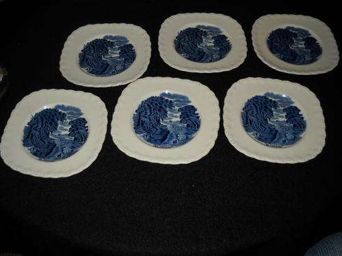 Grindley bread/salad/side plates "blue and white"