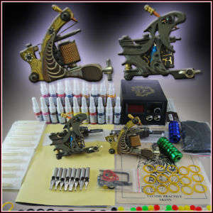 Tattoo Kit 2 Machine Gun Power Supply 20 Inks 10-69