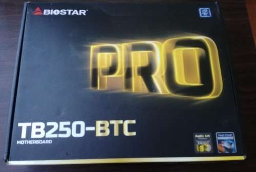 Biostar TB250-BTC, MB, CPU + 5 X PCI-E riser sets.