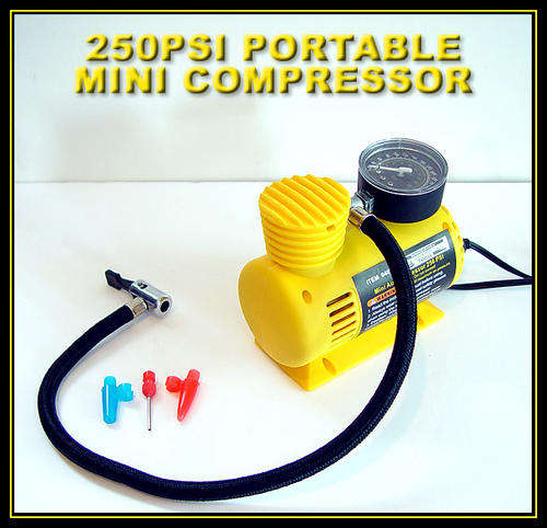 250psi PORTABLE MINI AIR COMPRESSOR PUMP EXTRAS 12V